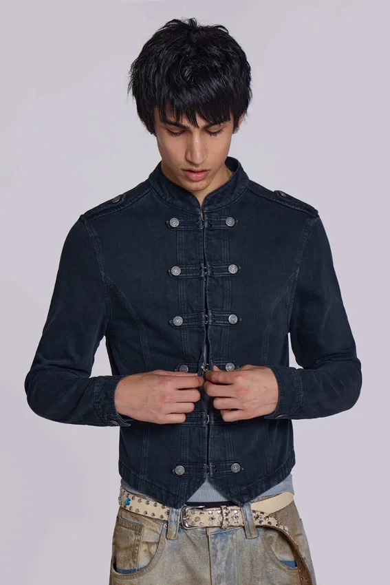 Chaqueta militar «Rebel» en negro lavado