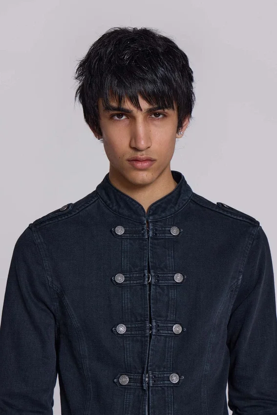 Chaqueta militar «Rebel» en negro lavado