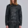 Chaqueta motera estilo militar de Rock Revival