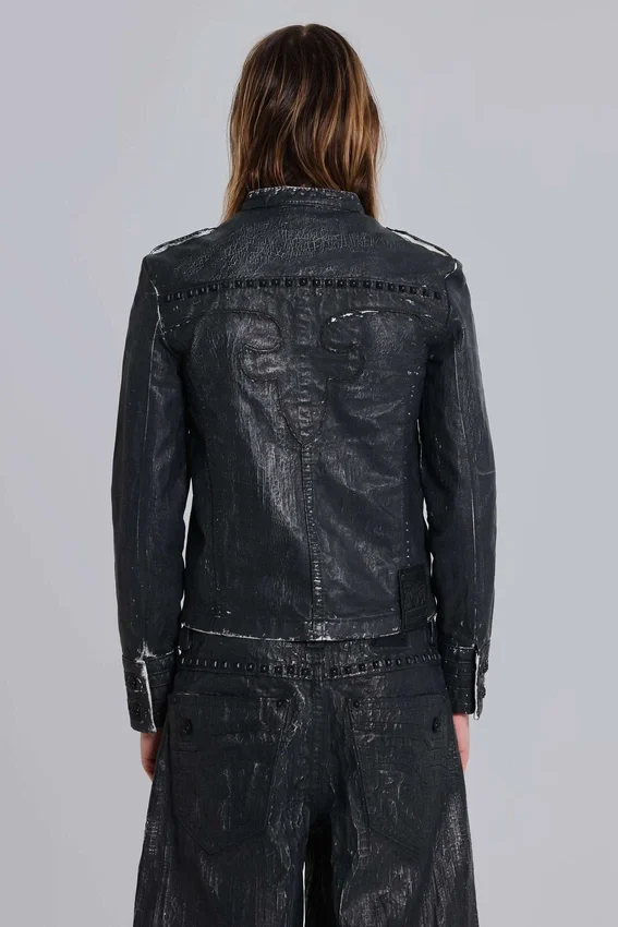 Chaqueta motera estilo militar de Rock Revival