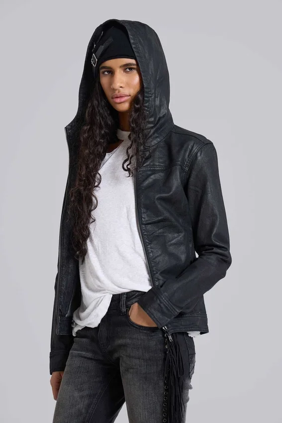 Chaqueta vaquera con capucha encerada Bedrock