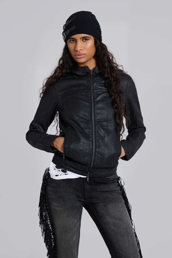 Chaqueta vaquera con capucha encerada Bedrock