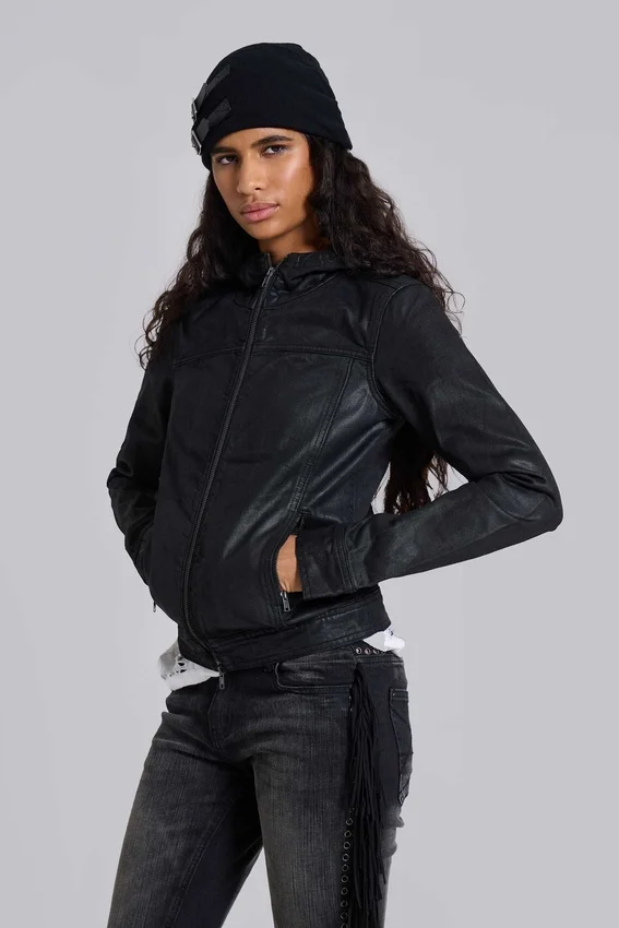 Chaqueta vaquera con capucha encerada Bedrock