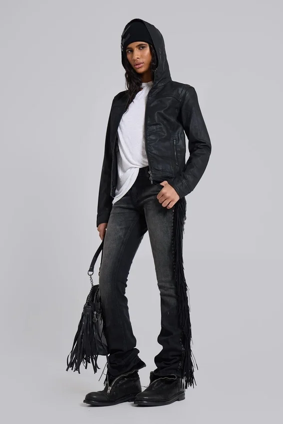 Chaqueta vaquera con capucha encerada Bedrock