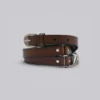 Cinturón de cuero marrón Saddle Skinny
