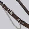 Cinturón de cuero marrón Saddle Skinny