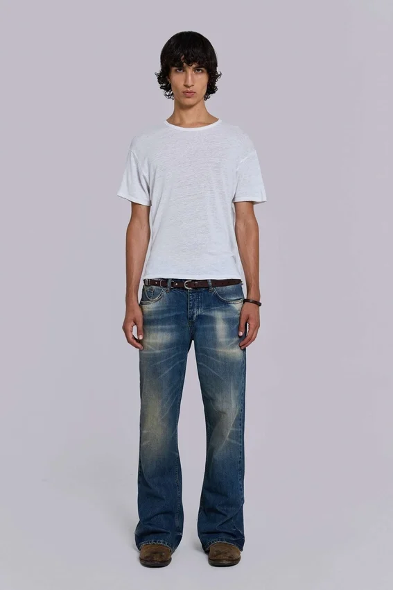 Cinturón de cuero marrón Saddle Skinny
