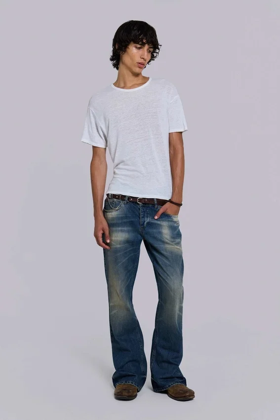 Cinturón de cuero marrón Saddle Skinny