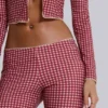 Cárdigan de baño Freda con estampado de cuadros vichy