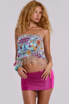 Falda «Flora» con adornos y múltiples formas de llevar