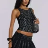 Falda plisada con tachuelas Onyx
