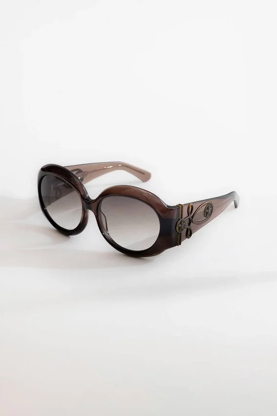Gafas de sol redondas oversize Majorette en marrón