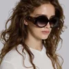 Gafas de sol redondas oversize Majorette en marrón