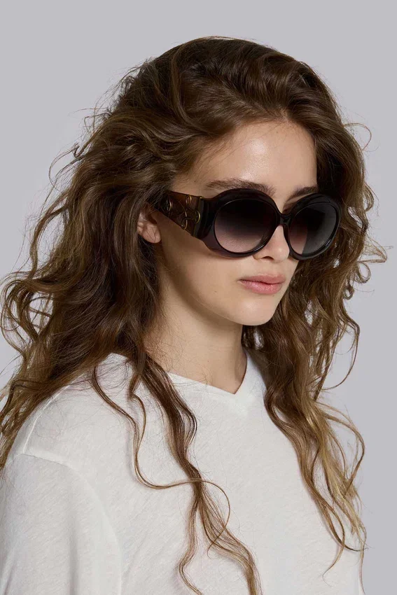 Gafas de sol redondas oversize Majorette en marrón