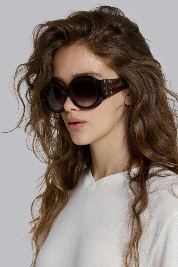 Gafas de sol redondas oversize Majorette en marrón