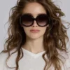 Gafas de sol redondas oversize Majorette en marrón