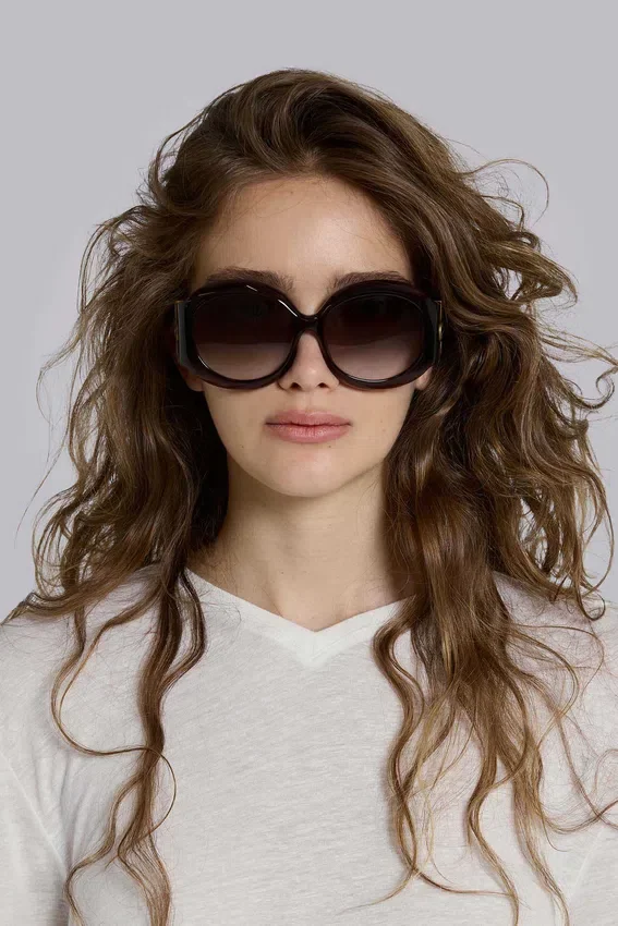 Gafas de sol redondas oversize Majorette en marrón