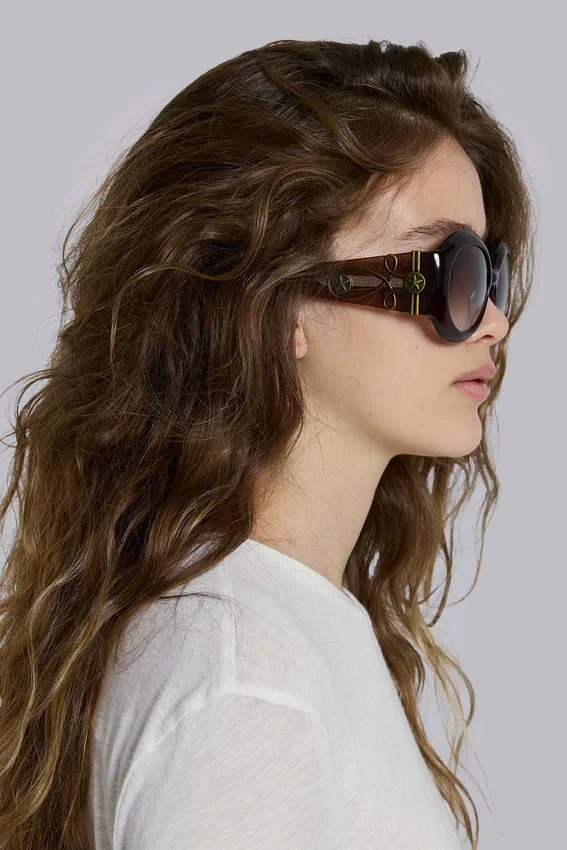 Gafas de sol redondas oversize Majorette en marrón