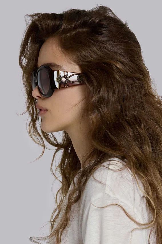Gafas de sol redondas oversize Majorette en marrón