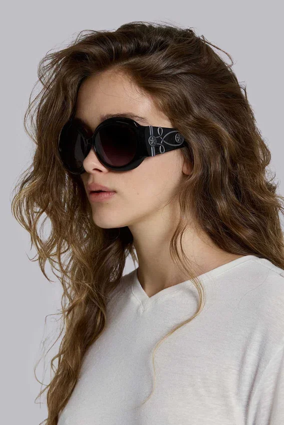 Gafas de sol redondas oversize Majorette en negro