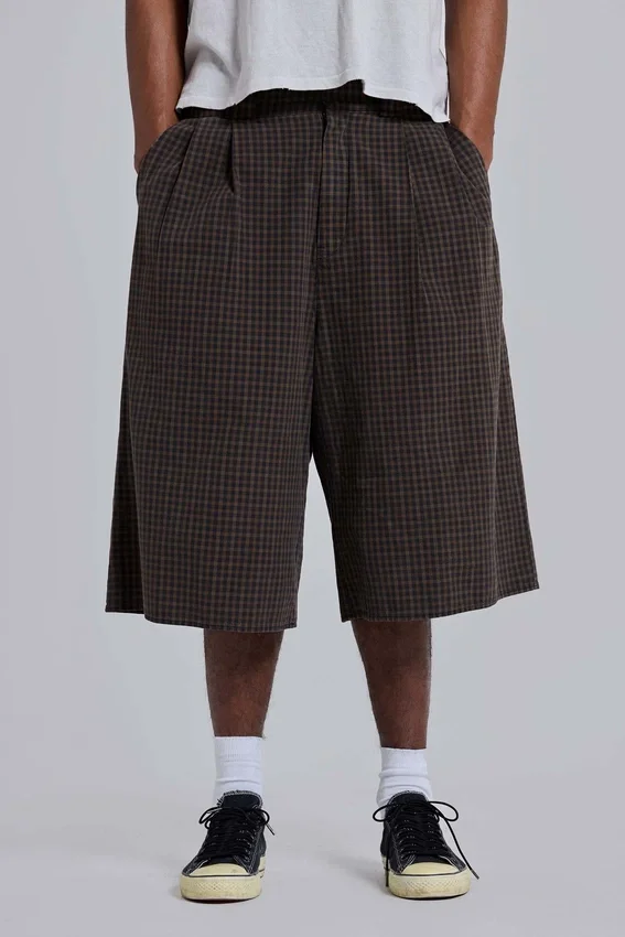Goliath Shorts XL a cuadros marrones