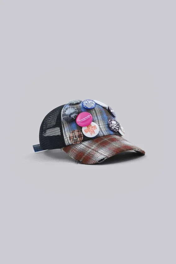 Gorra Badge Mixed Check
