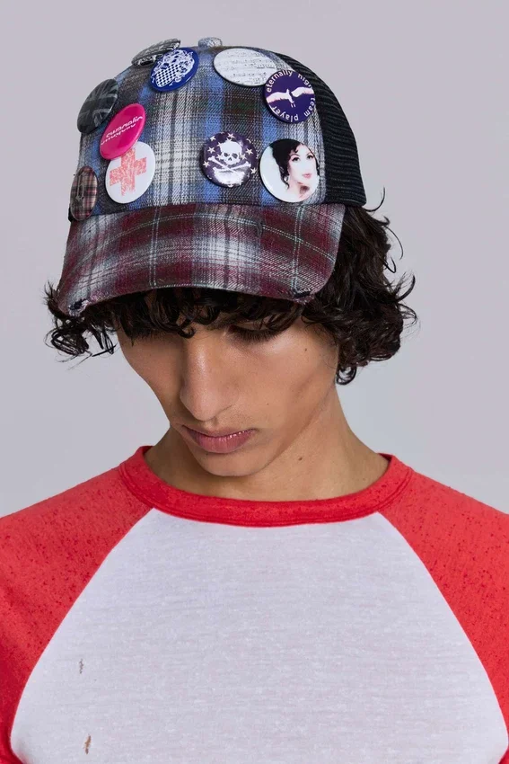 Gorra Badge Mixed Check