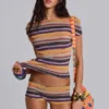 Minipantalones cortos Cata con rayas multicolores