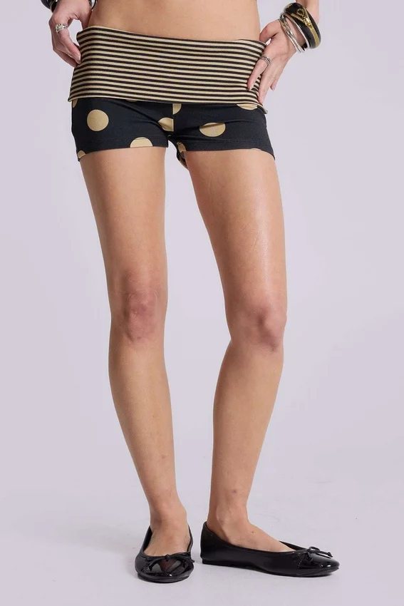 Minishorts Lola con cintura doblada y lunares