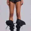 Minishorts «Rebel Military» de cuero sintético