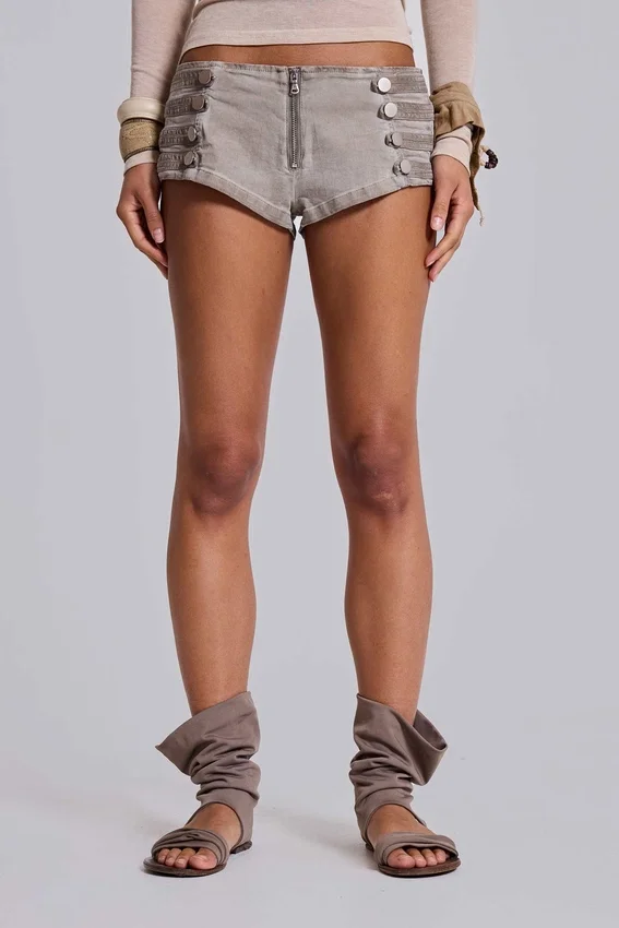 Minishorts «Rebel Military» en color arcilla
