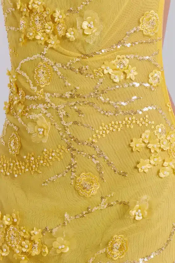 Minivestido adornado «Ellora» en color solar