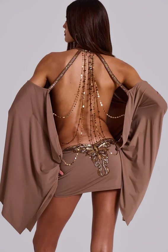 Minivestido «Alula» con adornos de mariposas