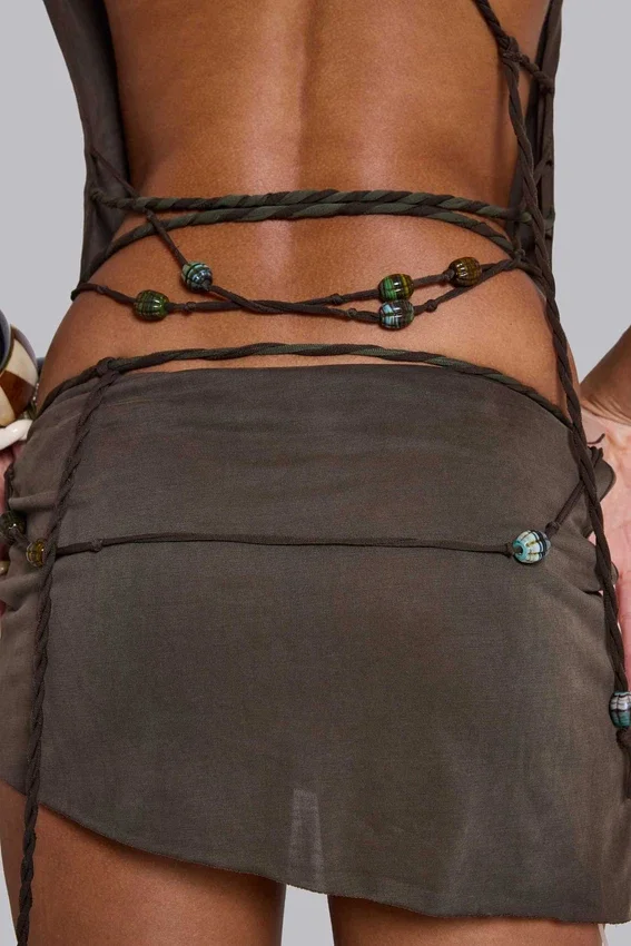 Minivestido asimétrico con espalda descubierta Hedera
