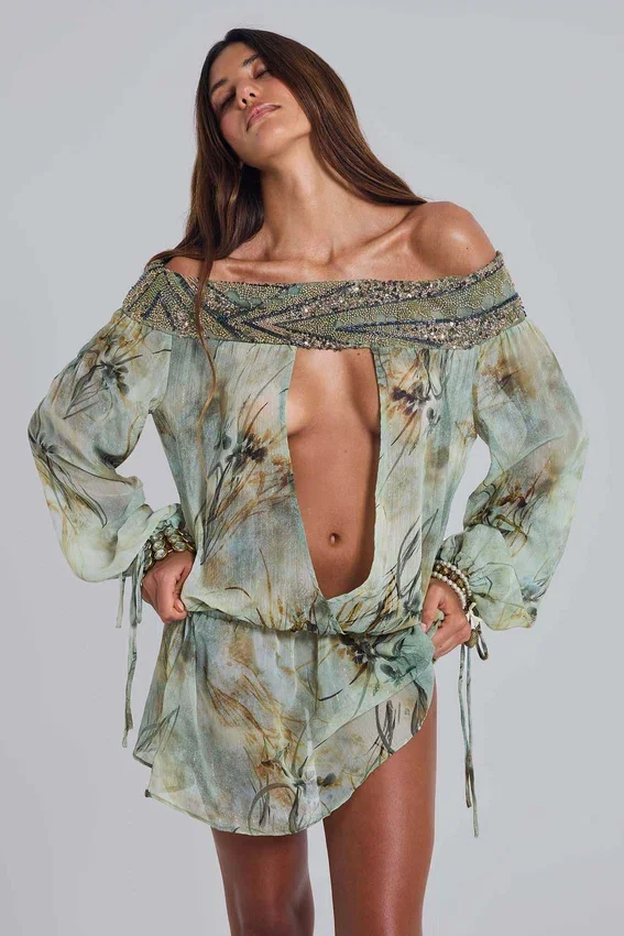 Minivestido «Breccia» con adornos