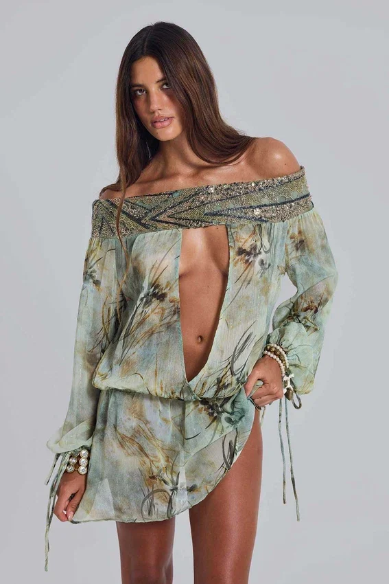 Minivestido «Breccia» con adornos