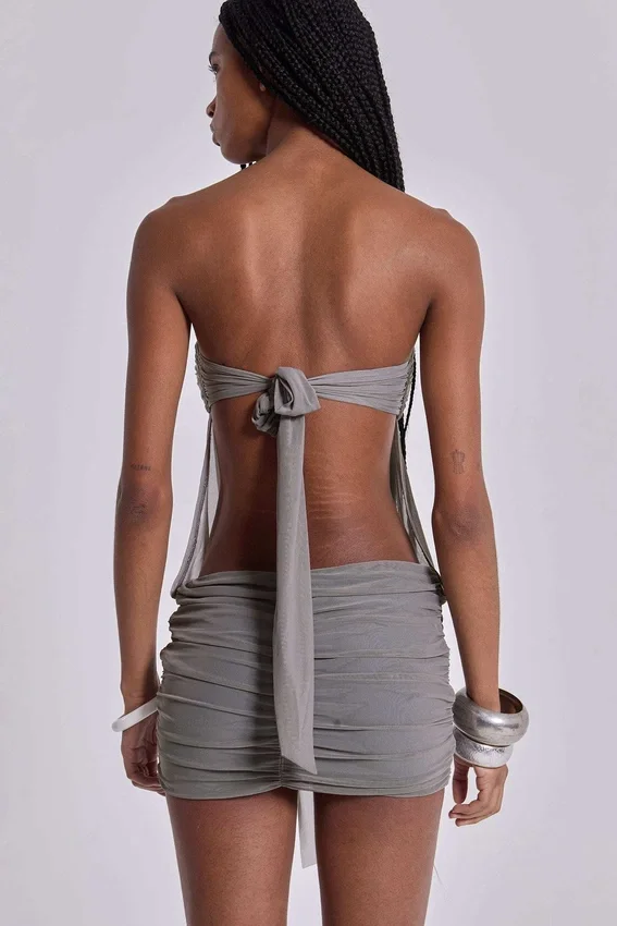 Minivestido «Brunelle» con plumas