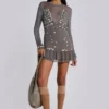 Minivestido «Button Me Up» en gris