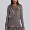 Minivestido «Button Me Up» en gris