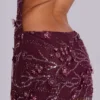 Minivestido con adornos de Ellora en color vino