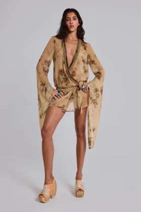 Minivestido cruzado de gasa «Iberis»