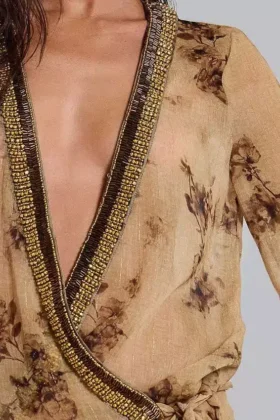 Minivestido cruzado de gasa «Iberis»