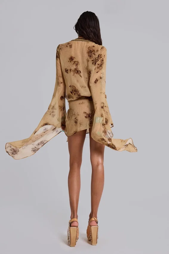 Minivestido cruzado de gasa «Iberis»