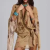 Minivestido cruzado de gasa «Iberis»