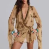 Minivestido cruzado de gasa «Iberis»