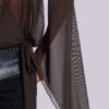 Minivestido de malla con escote pronunciado Aria en marrón