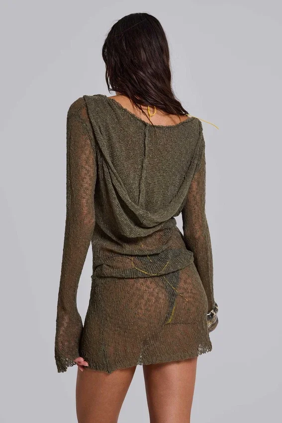 Minivestido de punto con capucha Naia
