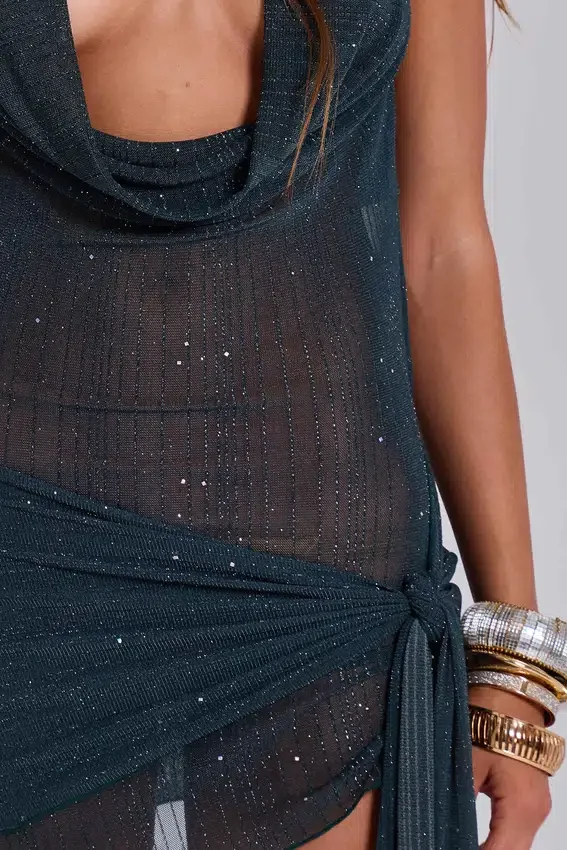 Minivestido de punto con escote pronunciado Moara