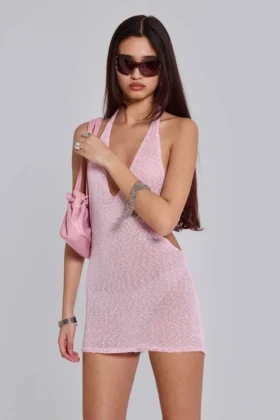 Minivestido halter «Infinity» en rosa