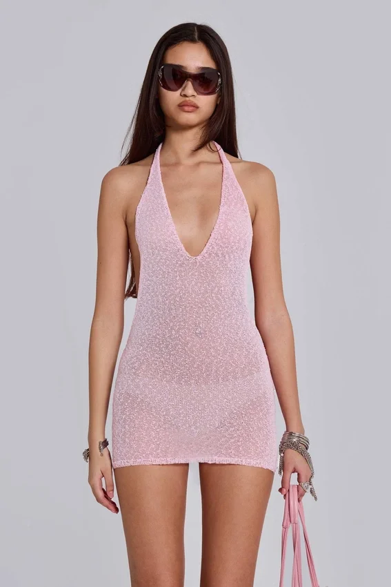 Minivestido halter «Infinity» en rosa